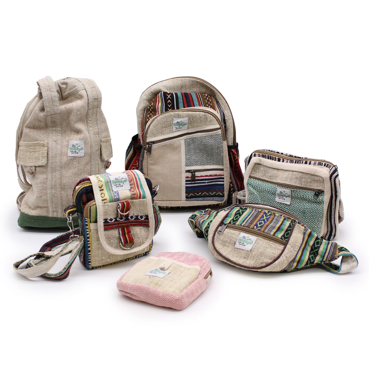 Gürteltasche - Zufälliges Hanf- und Baumwolldesign