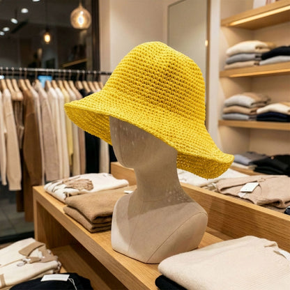 Nomad Sari Chapeau de soleil en paille à larges bords - Jaune