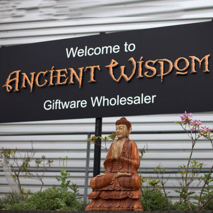 Handgeschnitzte Buddha-Statue – 80 cm. Willkommen