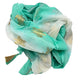Collection Sari Nomad Méditerranéen - Sarong - Motif Tortue en Blanc, Turquoise et Or