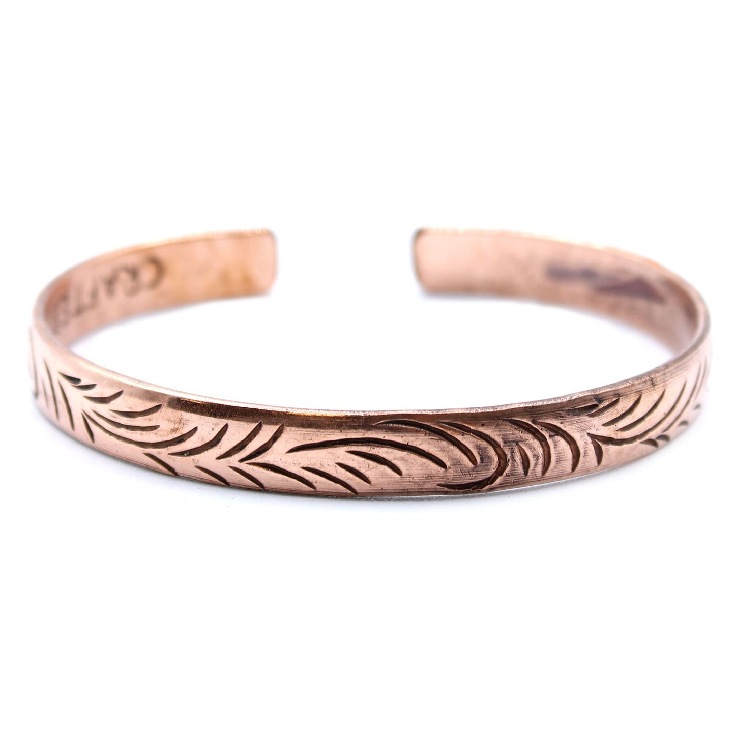 Bracelet tibétain en cuivre - Motifs tribaux fins