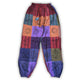 Nomaden-Sari – Pilzhose – Blockdruck-Designs – Lilatöne L/XL