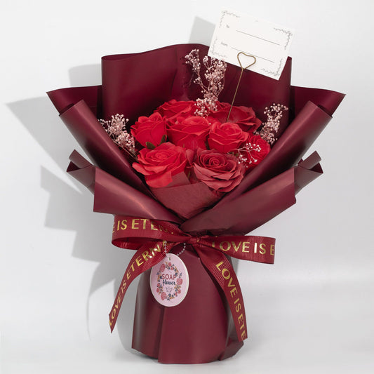 Ramo grande de rosas rojas - El amor es eterno -  Tarjeta de regalo