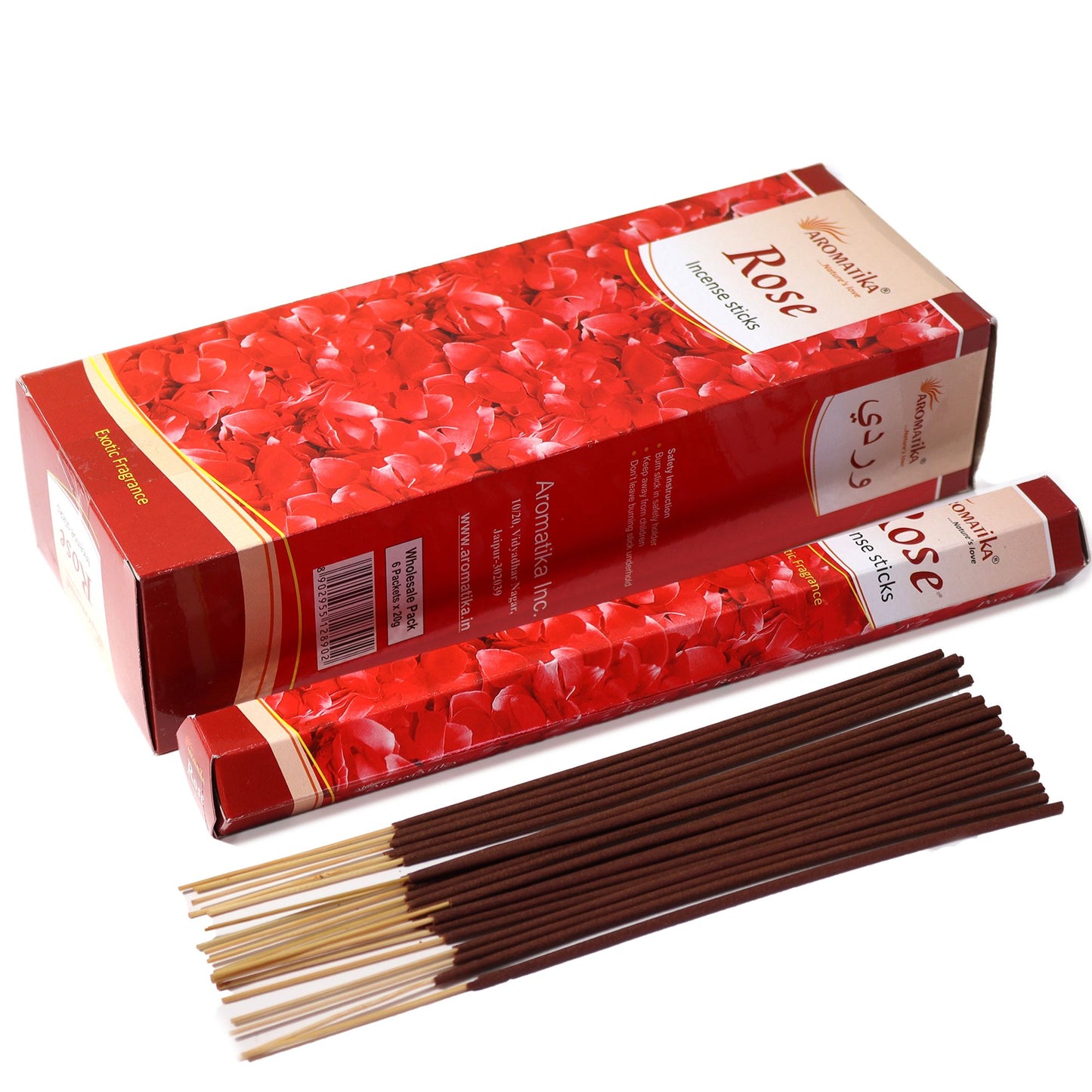 Aromatika Sechseckiges Räucherstäbchen ohne Holzkohle – Rose