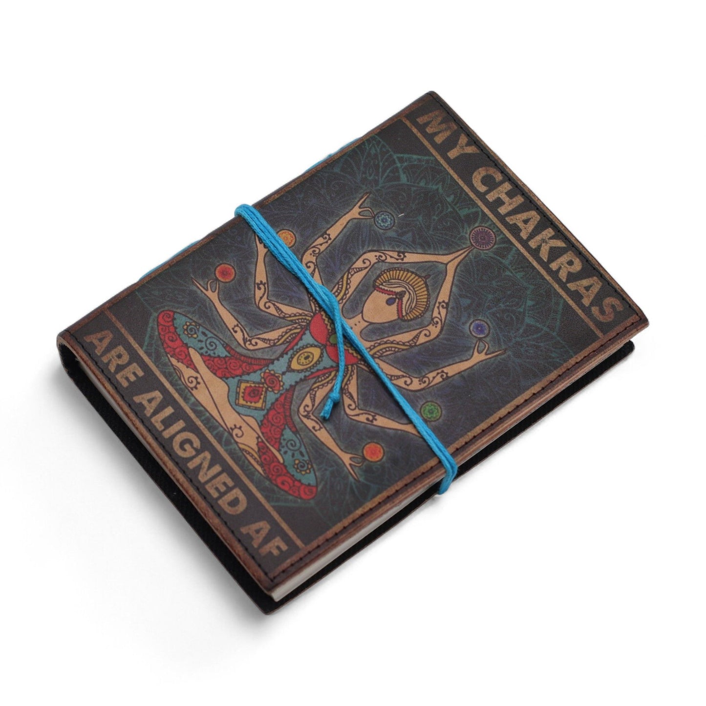 Carnets reliés en cuir (7 x 5 pouces) - Mes chakras sont alignés - 200 pages, papier ordinaire