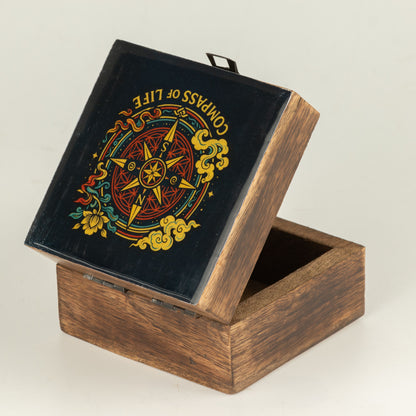 Pequeña caja esmaltada - Brújula de la vida