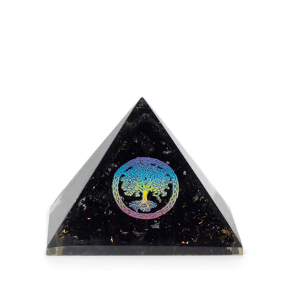 Kleine Orgonitpyramiden 5,5 x 4,5 cm – Lebensbaum – Stücke aus schwarzem Turmalin