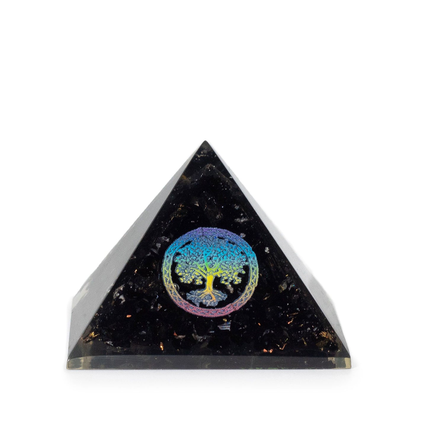 Kleine Orgonitpyramiden 5,5 x 4,5 cm – Lebensbaum – Stücke aus schwarzem Turmalin
