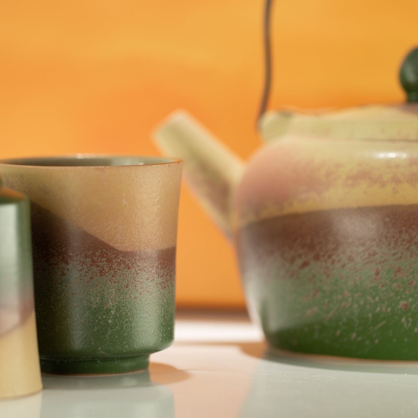 Juego de té de estilo kyusu japonés - para té verde - cuatro tazas