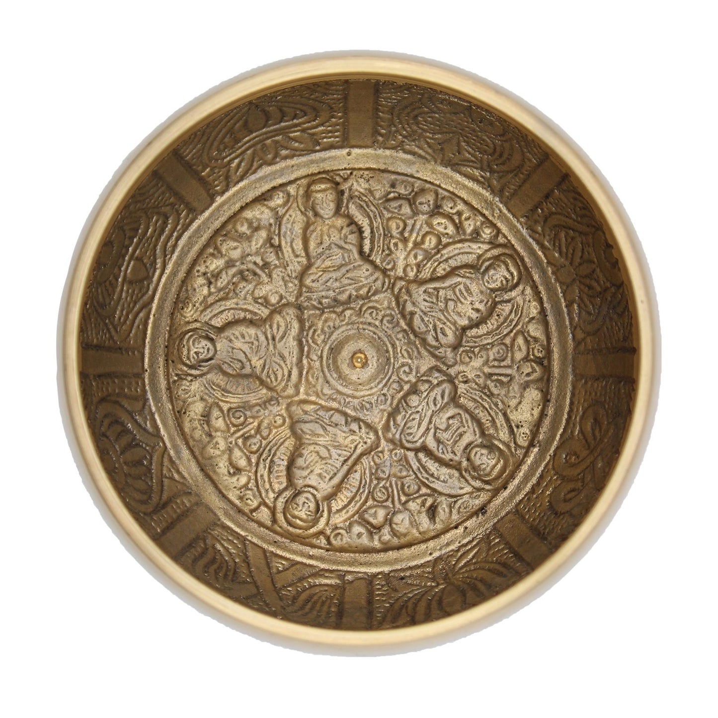 Große tibetische Schale - Fünf Buddha