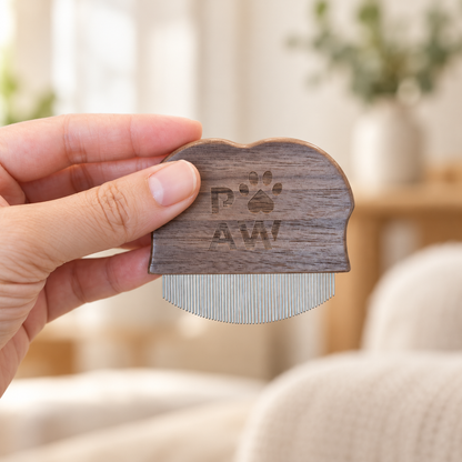 Herramientas de aseo PAW – Peine mini para pulgas y zonas delicadas de nogal