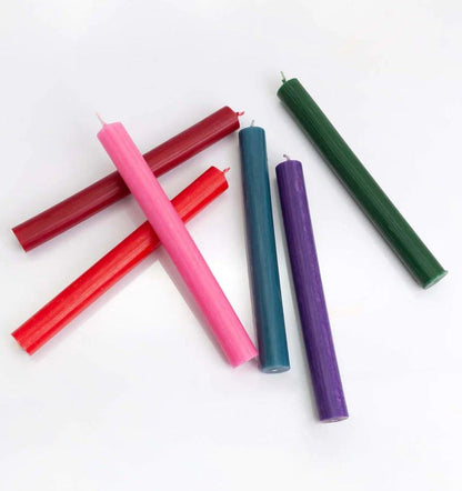 10 x Velas a Granel de Color Sólido - Morado Rústico - Paquete de 10