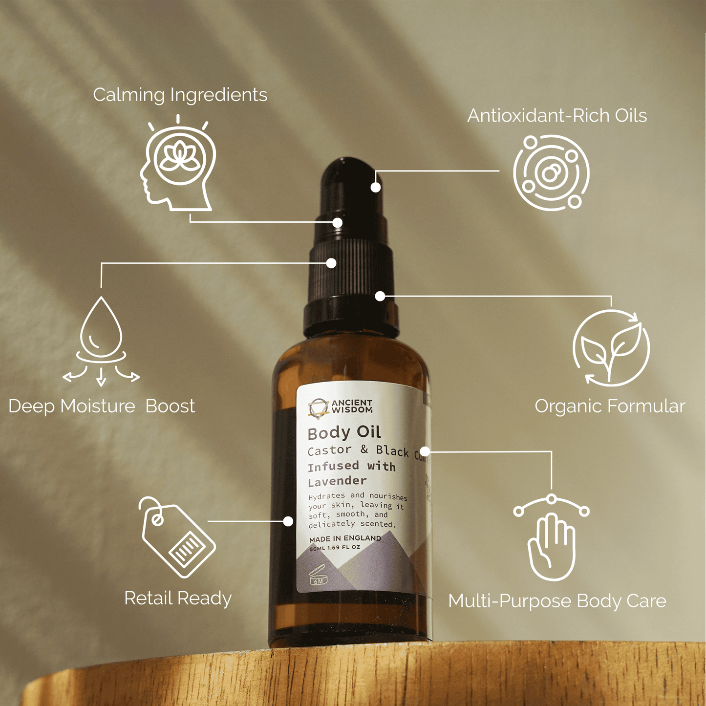 Organic Body Oil 50ml - Lavender
