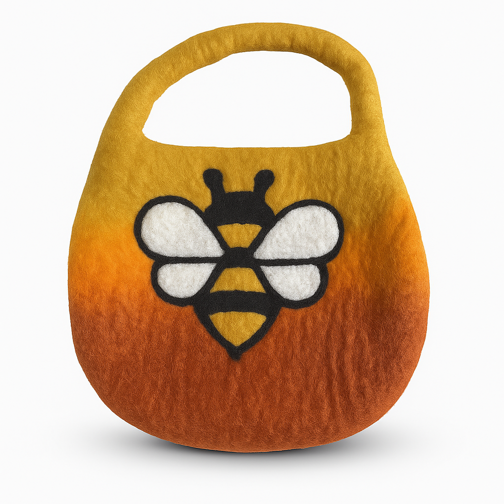 Sac à abeilles en feutre résistant à l'eau - Une poignée avec aimant - Sunrise Orange