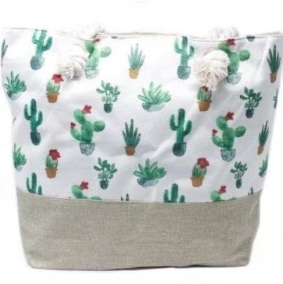 Bolso Shopper Asa Cuerda Mini Cactus