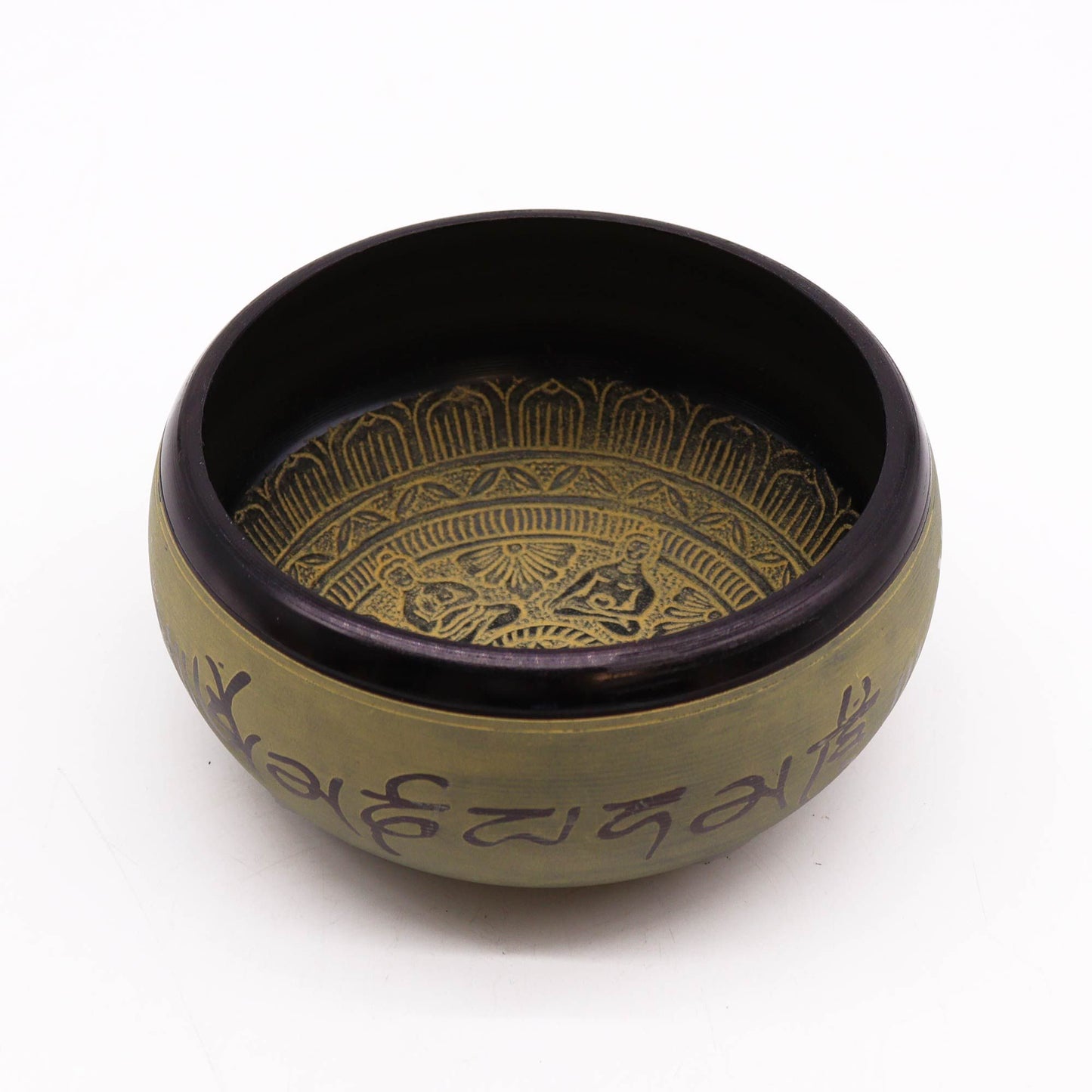 Tibetische Klangschale Earth Powder – Mantra Fünf Buddha – 16 cm