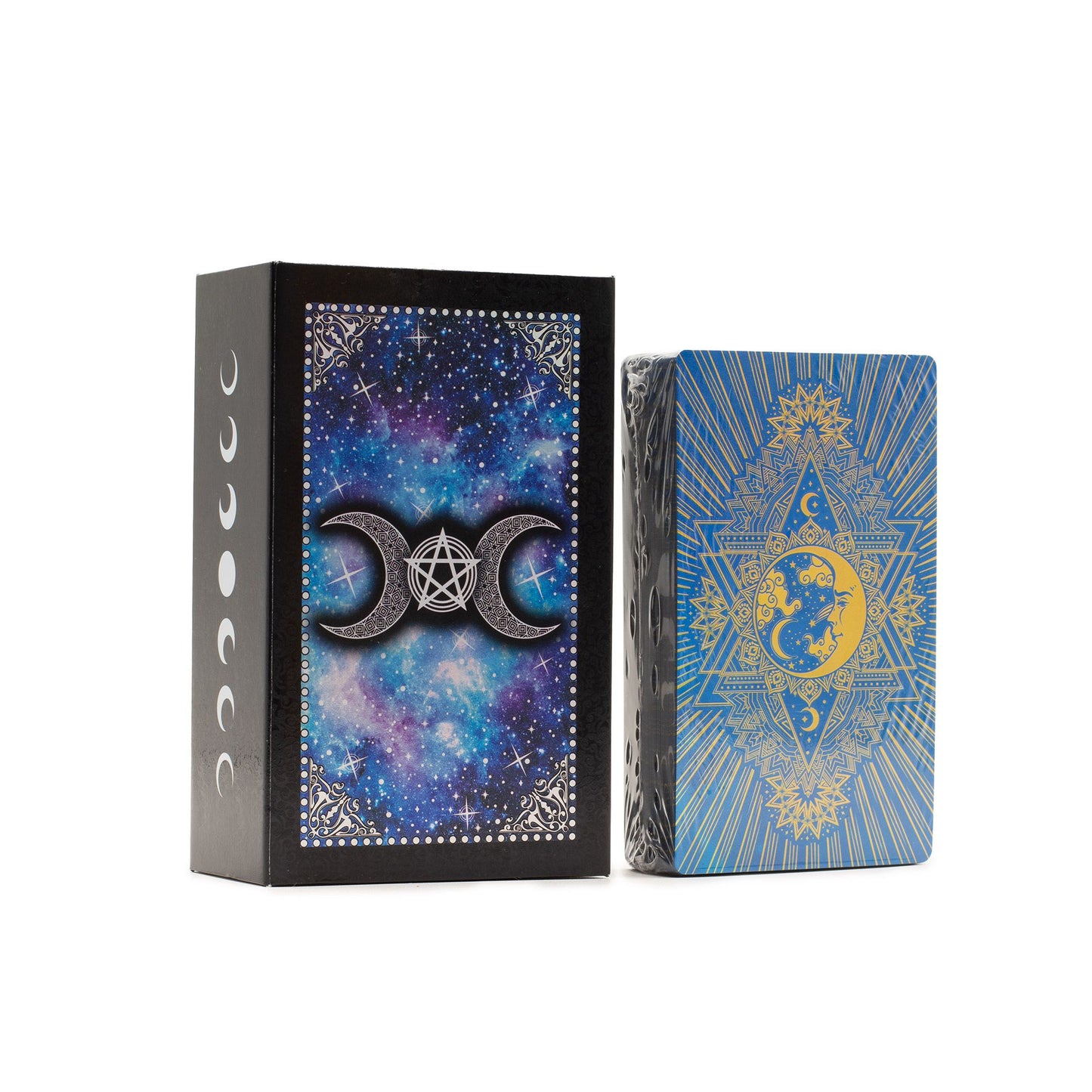 Tarotkartenset mit blauer Folie – Antlitz des Mondes – mit Begleitheft