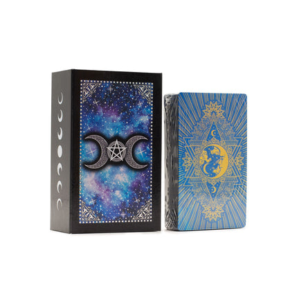 Tarotkartenset mit blauer Folie – Antlitz des Mondes – mit Begleitheft