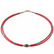 Collar nepalí extrafino de dos líneas - Colgante rosa y turquesa