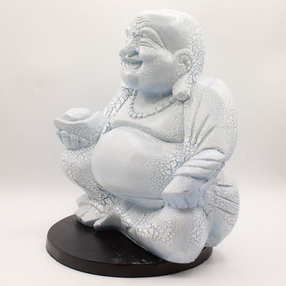 Lámpara del Buda Risueño - Azul Cielo - Base Redonda