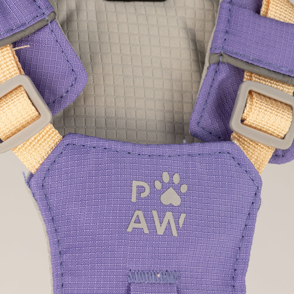 PAW - XS (2-4 kg) Arnés de paso para perros Guardian con malla reflectante - Lavanda - Colgante de amatista