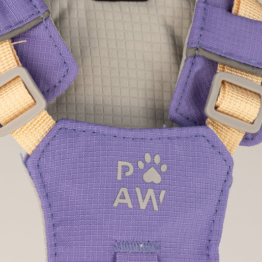 PAW - XS (2-4 kg) Arnés de paso para perros Guardian con malla reflectante - Lavanda - Colgante de amatista