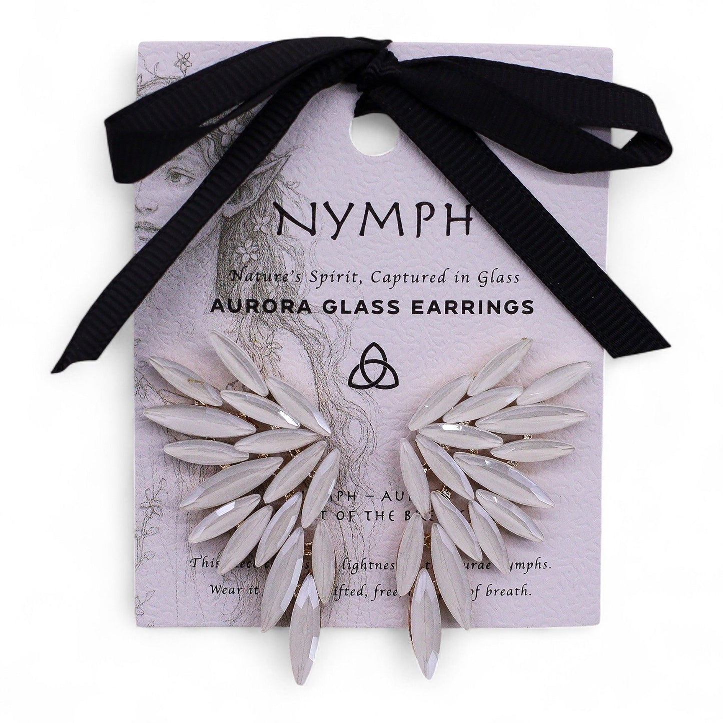 Perle - Vintage Glas - Engelsflügel - Ohrringe