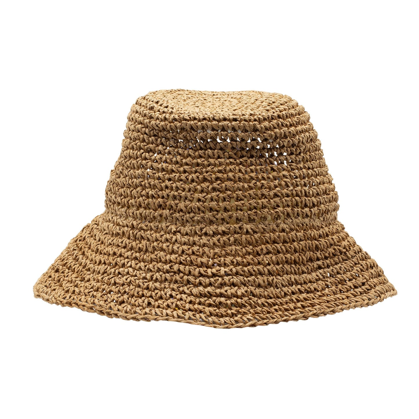 Chapeau de Soleil en Paille Nomad Sari à Bord Souple et Flexible - Café Naturel