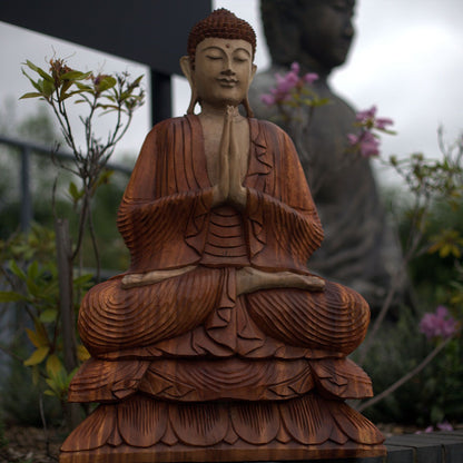 Handgeschnitzte Buddha-Statue – 80 cm. Willkommen