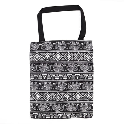 Bolsa Tote Clásica con Cremallera (Motivo Elefantes) 40x34cm