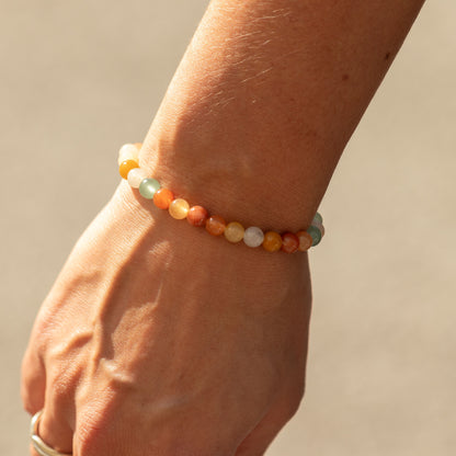 Pulsera de Poder Pequeña (17cmx6mm) - Ágata arcoíris