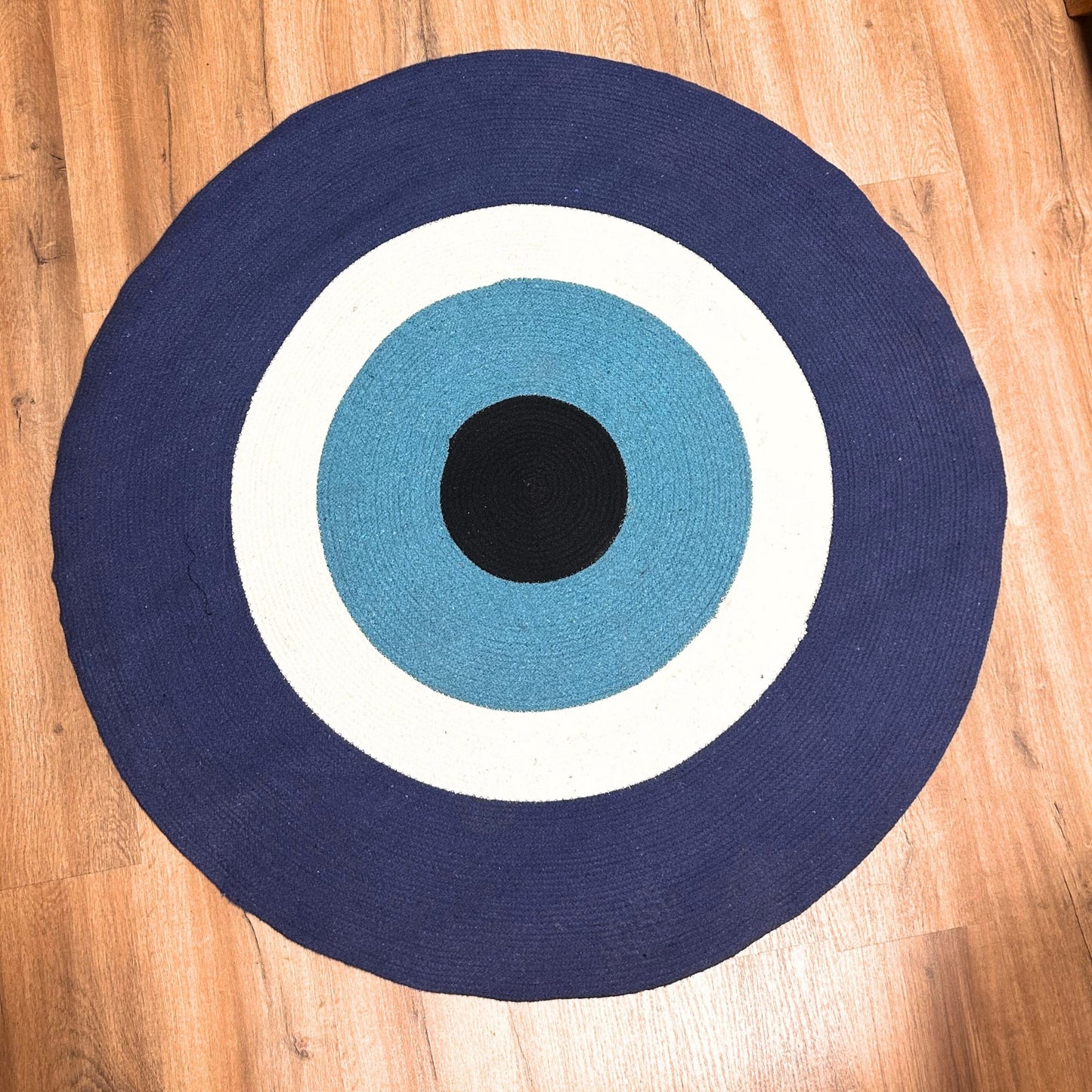 Evil Eye Teppich aus Baumwollseil, 120 cm