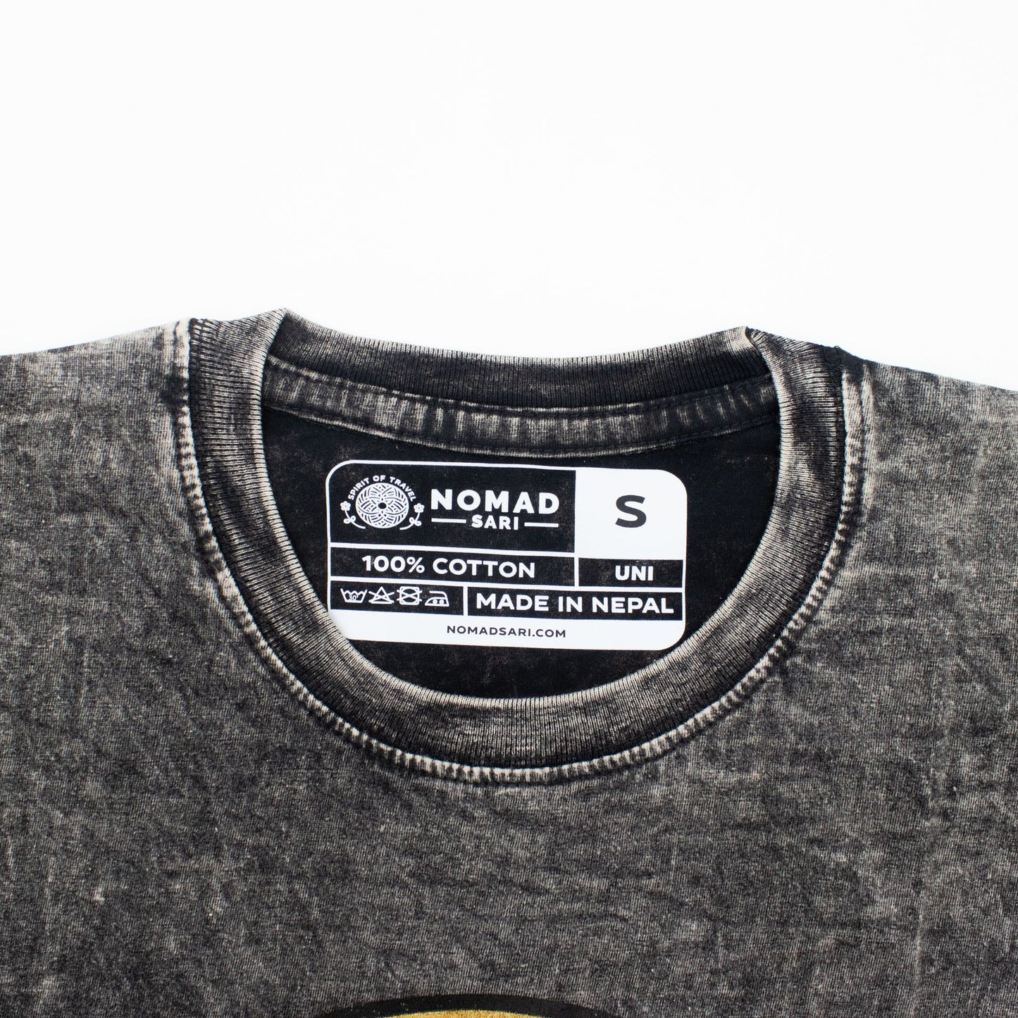 Nomad Sari Camiseta de algodón lavado a piedra - Rebel - Carbón - Pequeño