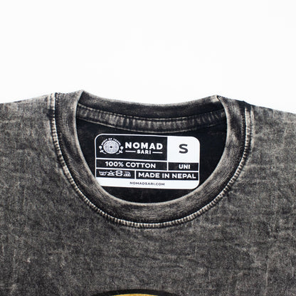 Nomad Sari Camiseta de algodón lavado a piedra - Rebel - Carbón - Pequeño