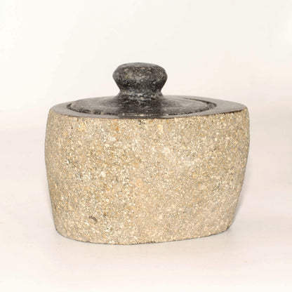 Jardinière en pierre de rivière naturelle pour enracinement - Petite (environ 9x7cm)