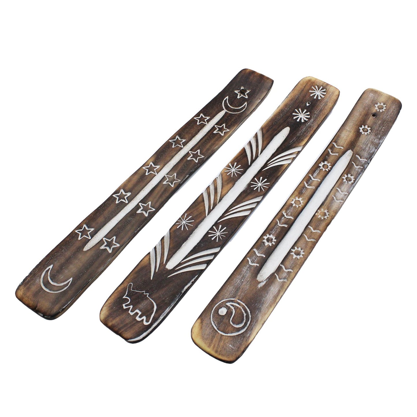 3 x Porte-encens finition blanche - Simple