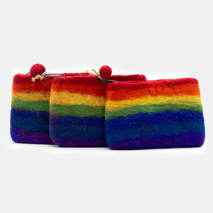 Estuche de fieltro natural con cremallera (surtido) - Arco Iris