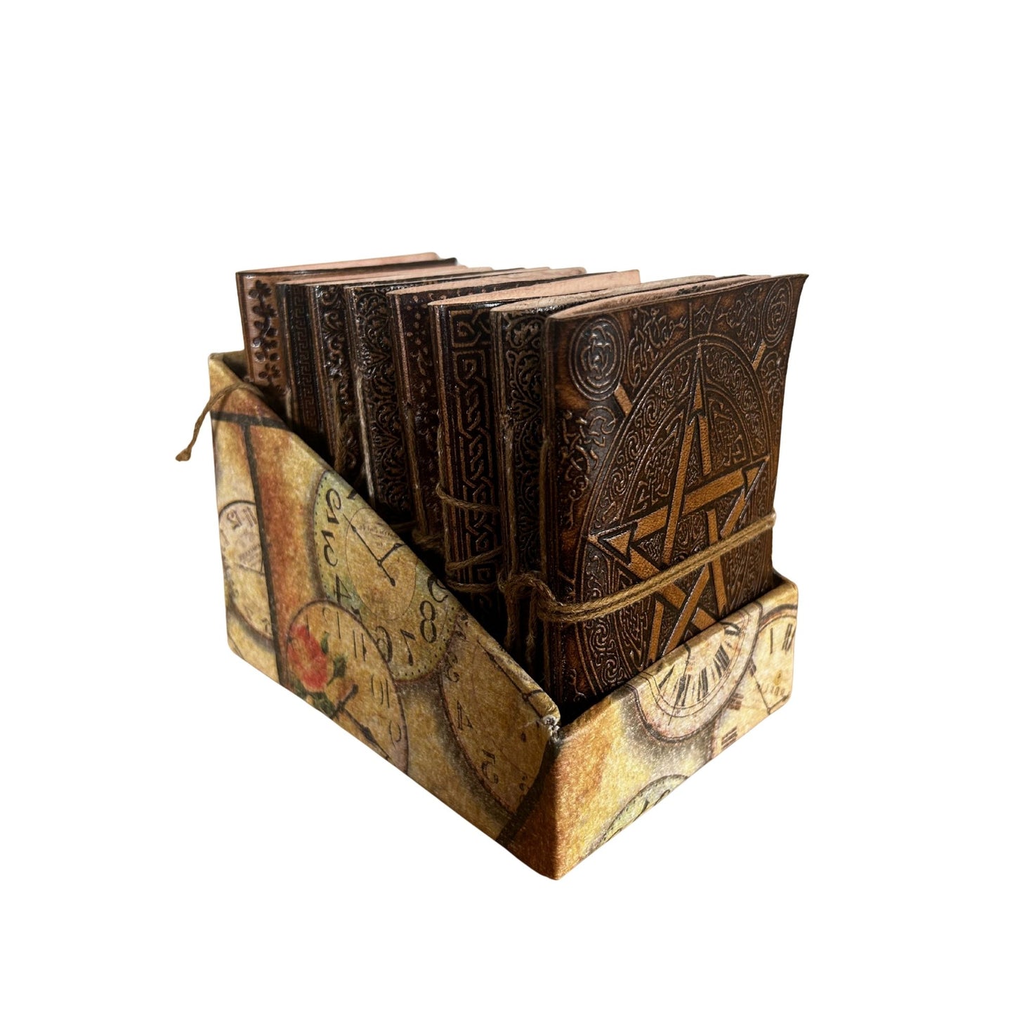 Petits carnets en cuir assortis (4 x 3 pouces) - Vitrine