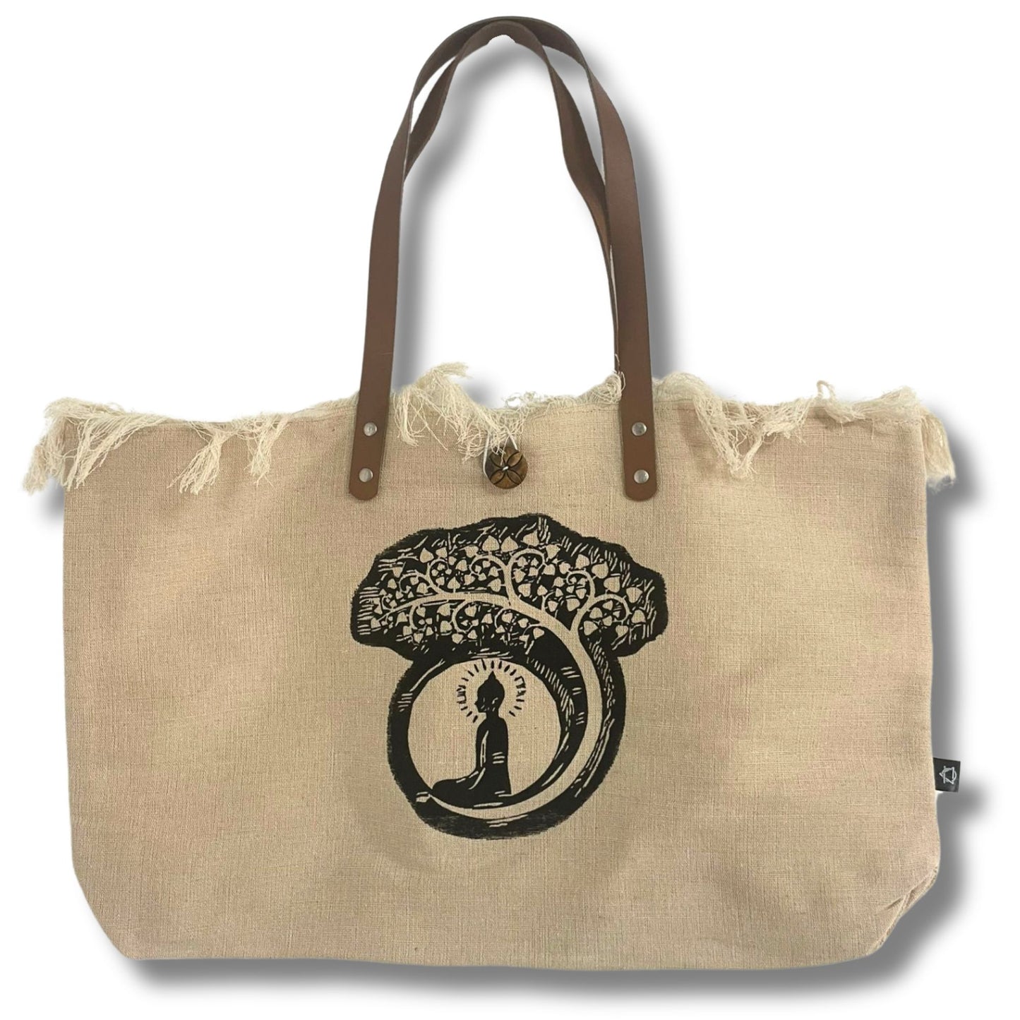 Henkeltasche aus Naturleder - Buddha