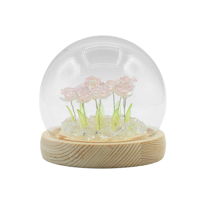 Garten-Iglu Floral Glow – 10 rosa Rosen – USB-LED