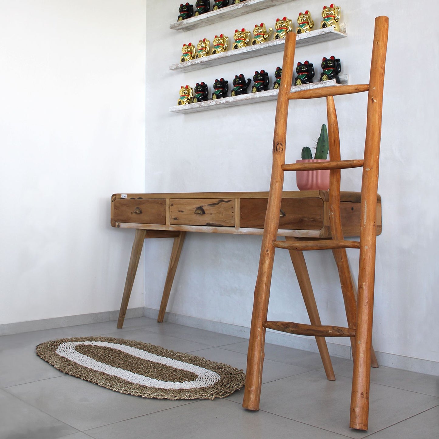 Escalera Grande de Teca - 1.5m - Natural