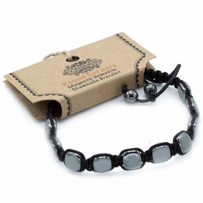 Hämatit-Shamballa-Magnetarmband – abgerundete Ecken