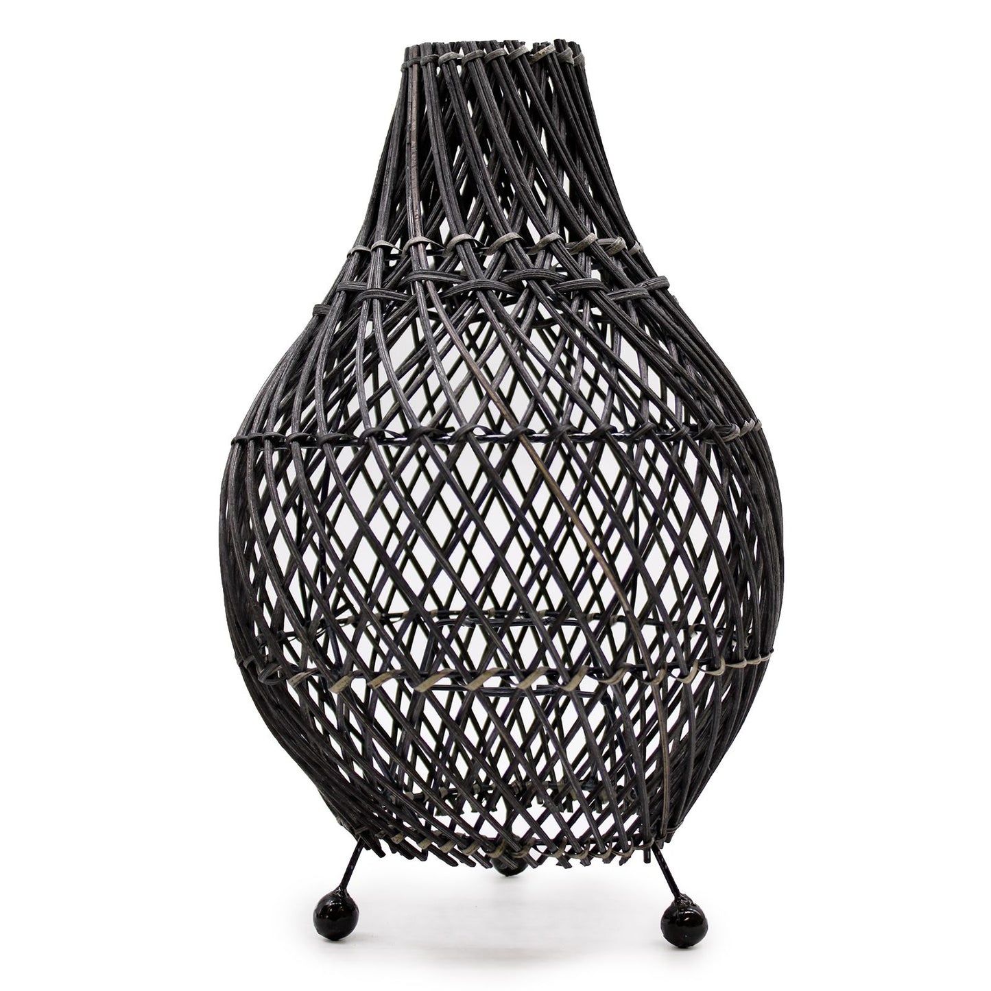 wicker table lamps - black