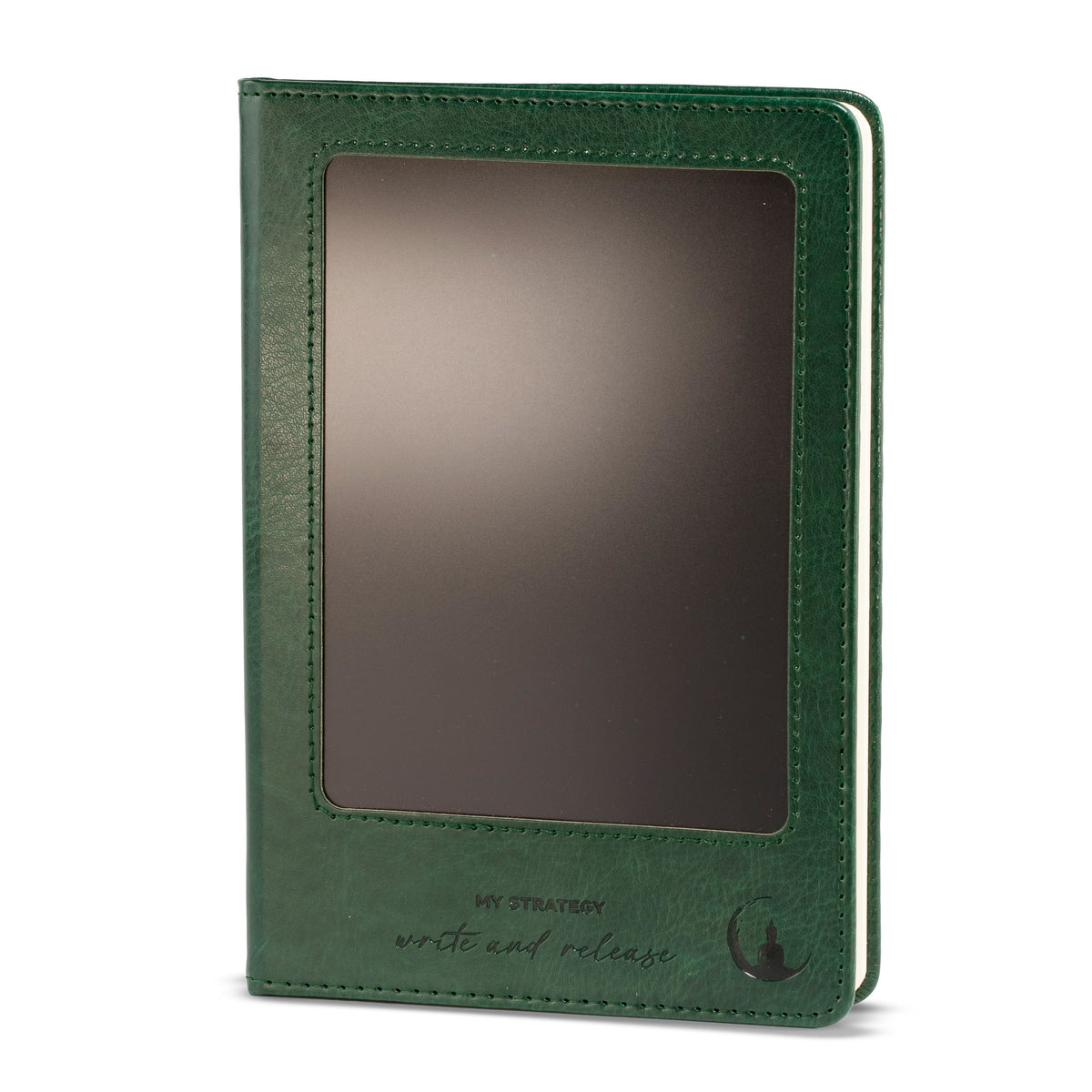 Cuaderno de Intención A5 - Pantalla LCD de limpieza - Efecto cuero verde - 80 hojas