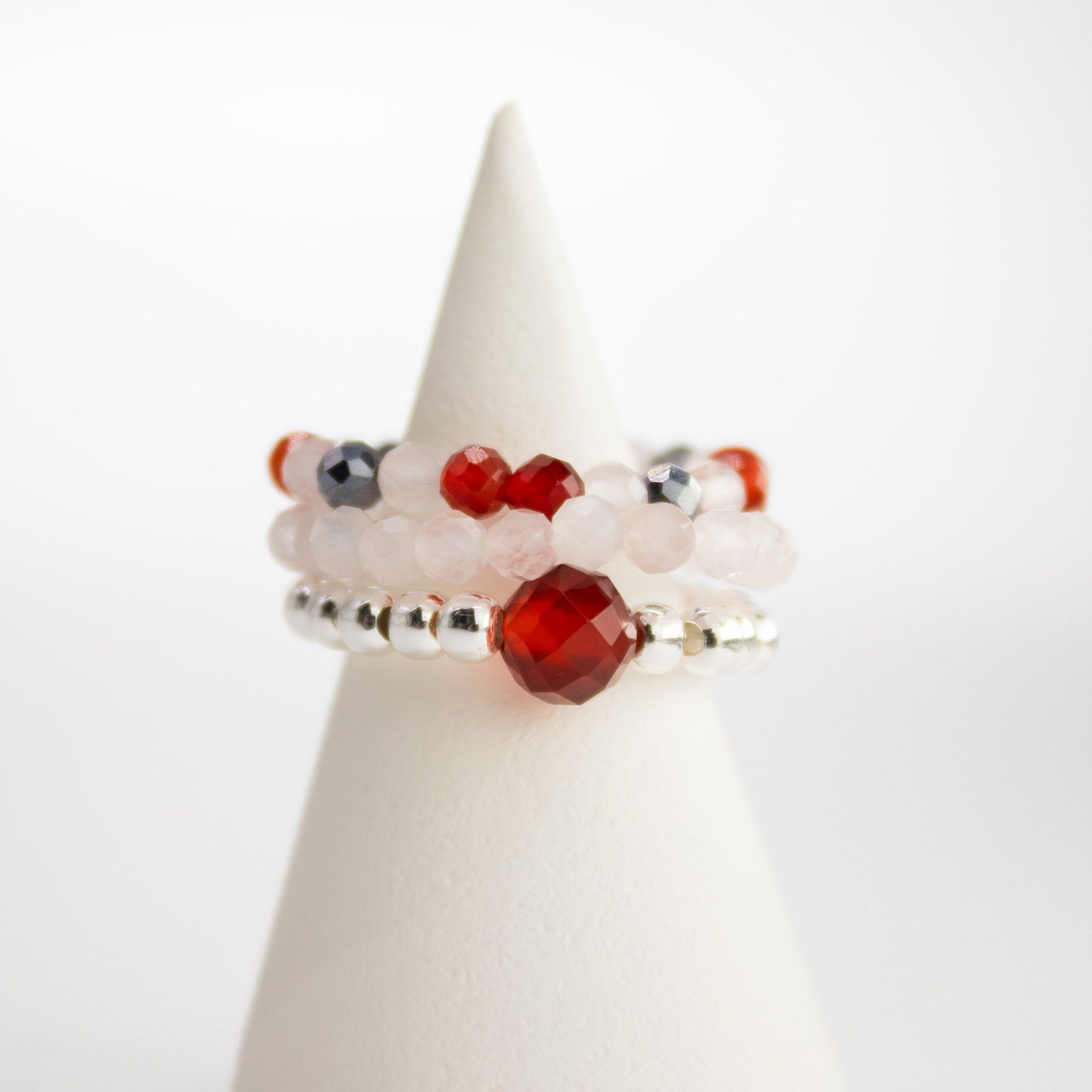 Geister-Nymphen-Edelsteinring-Set – Liebe und Feuer