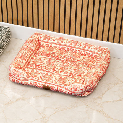 PAW Bed – Lucky Elephant – Rojo – 60 × 50 × 14cm