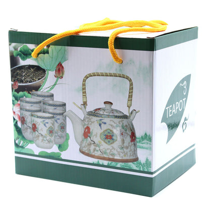 Set Tetera Cerámica Piedra Azul Oriental