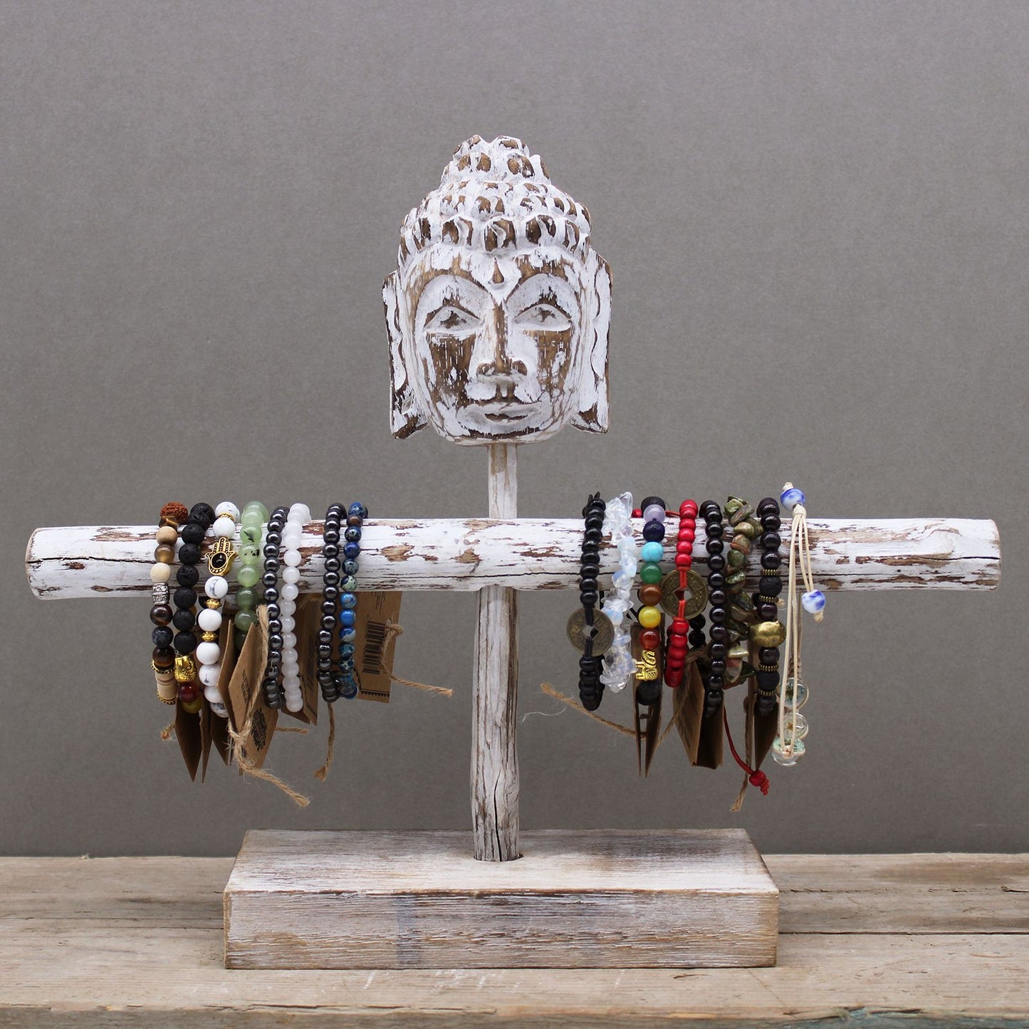 Branche unique et support de Bouddha - Blanchi à la chaux