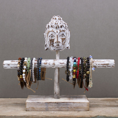Branche unique et support de Bouddha - Blanchi à la chaux