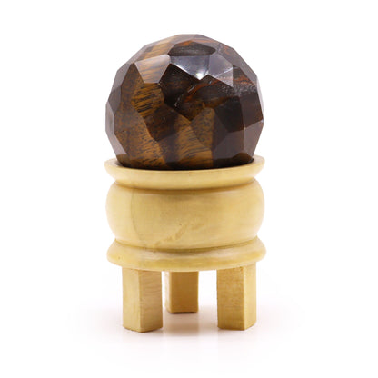 Boule de guérison et support en pierre précieuse – Œil de tigre